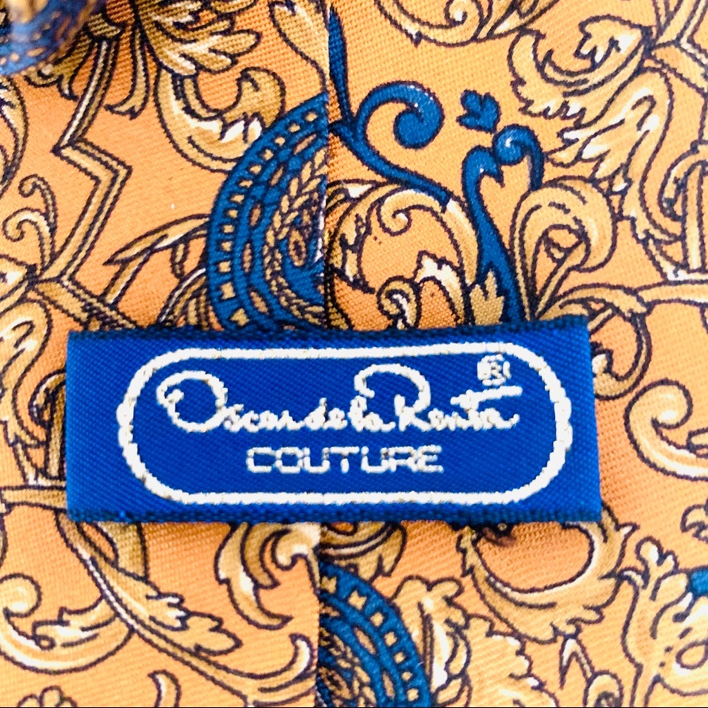 Oscar de la Renta Couture Vintage Neck Tie GUC - Picture 4 of 10